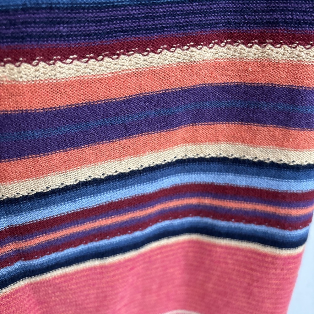 Chaps Women's Petite Multicolor Striped Southwest‎ Cap Sleeve Linen Blend Knit - Picture 7 of 14